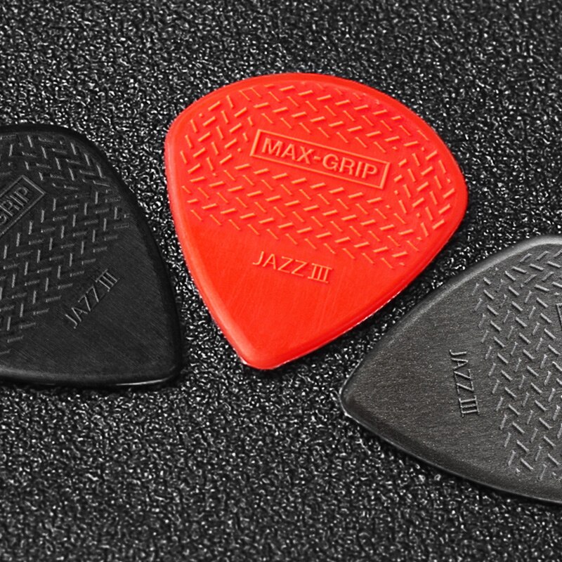 Dunlop Guitar Picks Nylon Max Grip Jazz III Carbon Fiber Flatpick Guitar Pick Stiffo Plectrum Mediator Gauge 1.38mm Guitar Picks