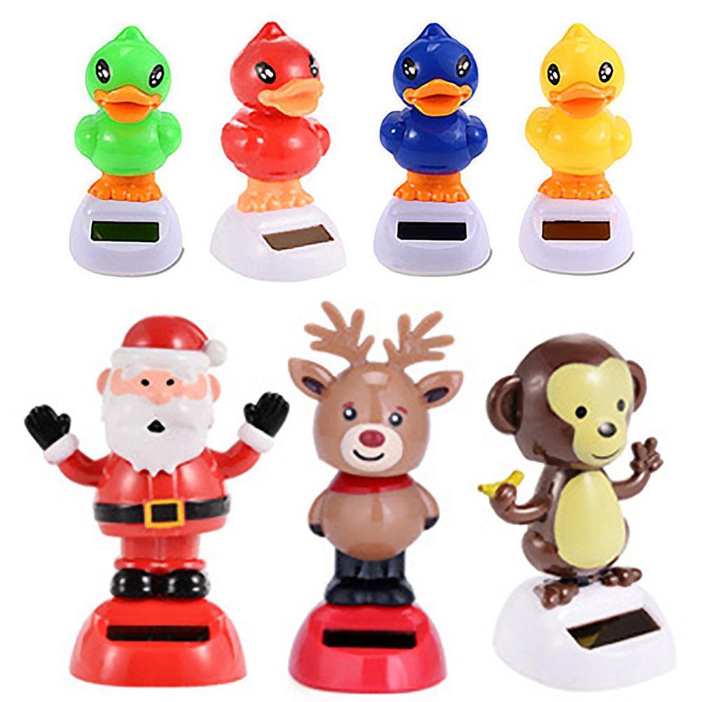 Adorable Solar Powered Dancing Monkey Cat Panda Animal Father Christmas Swinging Animated Bobble Dancer Toy Car Decoration