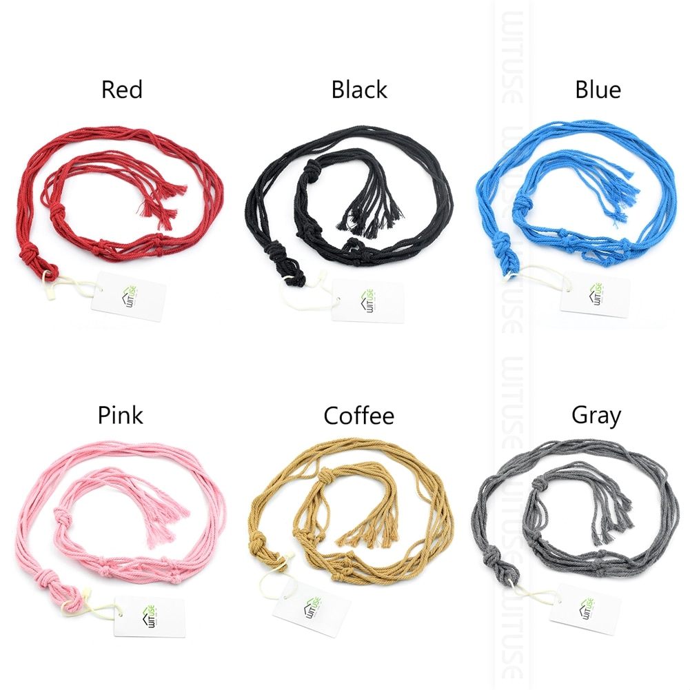 Rural cotton knitted plant hanger hanging planter basket colorful rope 4 legs Plant Hanger 6 Colors