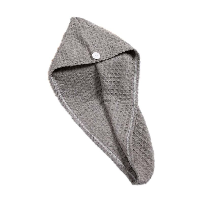 Wafel Driehoek Douche Handdoek Cap Super Absorberende Droog Haar Cap Bad Wrap Hoed Quick Tulband Droog Huishouden Item Toiletartikelen: Dark grey