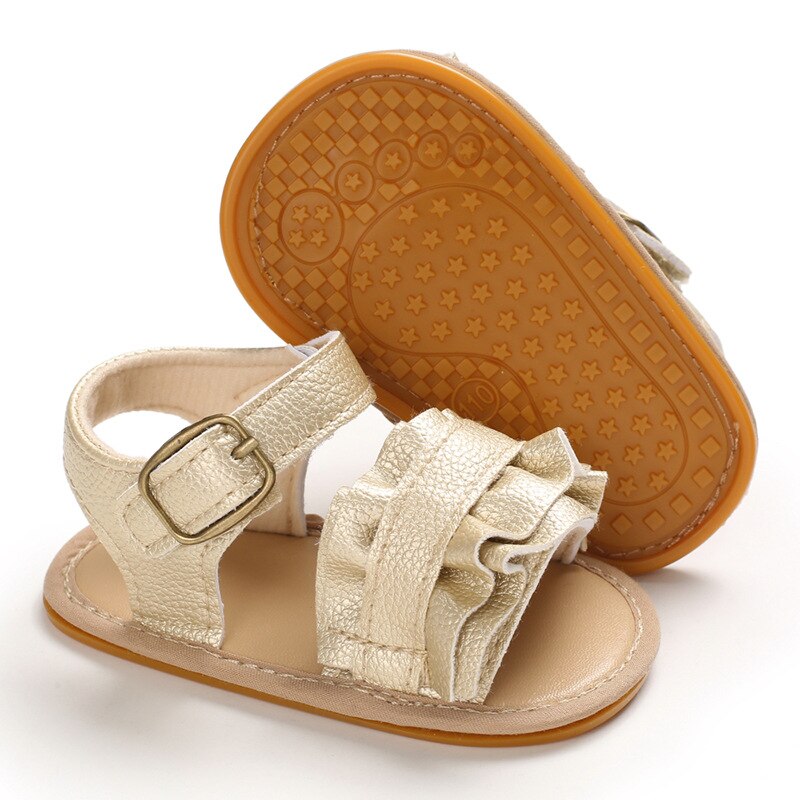 2020 infantil do bebê sapatos da menina da criança sandálias apartamentos premium sola de borracha macia antiderrapante flor de verão rendas berço primeiro walker sapatos