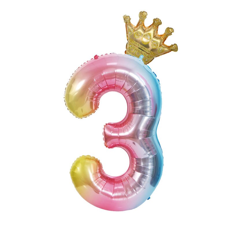 1 pc 40 inch Gradient Big Number Foil Balloons 0 1 2 3 4 5 6 7 8 9 years Old Baby Happy Birthday Party Decoration Large Balloons