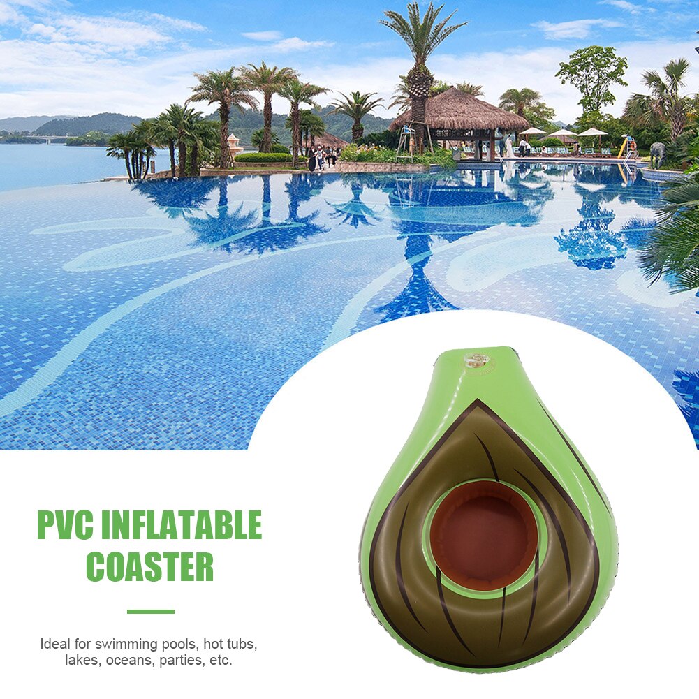 Soporte para taza inflable de aguacate, flotador de agua, juguete para piscina, decoración de , posavasos para bebidas de Bar
