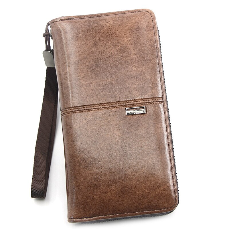 Organizer wallet for men Cellphone Wallet Men's Clutch Wallets Men Credit Card Holder2020 PU style leather Male Long Purse Zip: brown 1