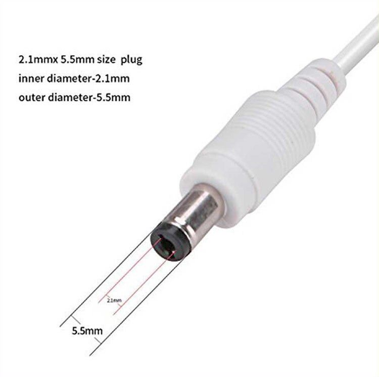 DC 12v Power Supply Cable 5.5mm x 2.1mm Extension Cord 10ft