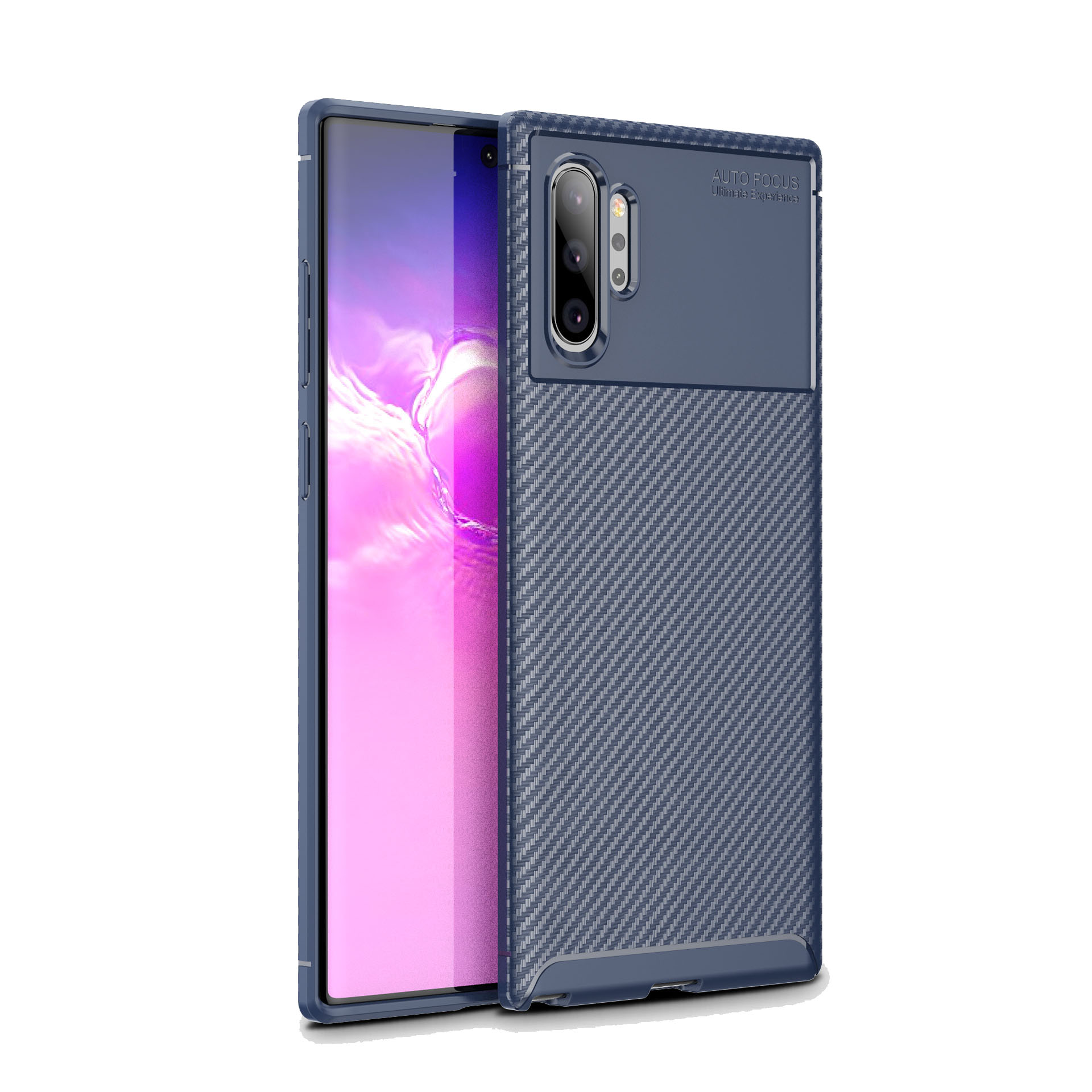 For Samsung Galaxy Note 10 Case Soft Silicone Carbon fiber skin Protective Back Cover Case for samsung note 10 plus note10 pro: For Note 10 Plus / blue