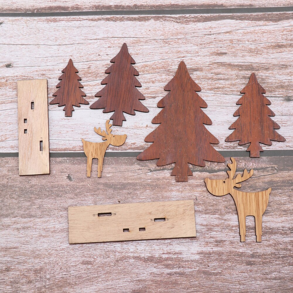 Drewniana dekoracja z łosiem wyjątkowo kreatywne ozdoby na biurko DIY drewniane ozdoby impreza dekoracje dla domu: jak pokazano