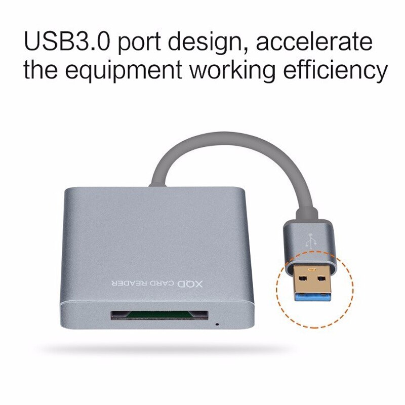 Lector de tarjetas XQD 2,0 USB 3,0, lector de tarjetas de memoria Flash de aleación de aluminio de alta velocidad para Sony para kits de cámara Nokia, Ordenador de tarjeta XQD