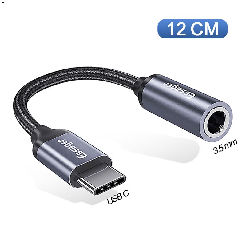 Essager entrada tipo c para 3.5mm, adaptador de fone de ouvido usb c para 3.5mm, cabo aux de áudio para huawei p30 p20 pro xiaomi mi 9 8 oneplus 7 7t: Default Title