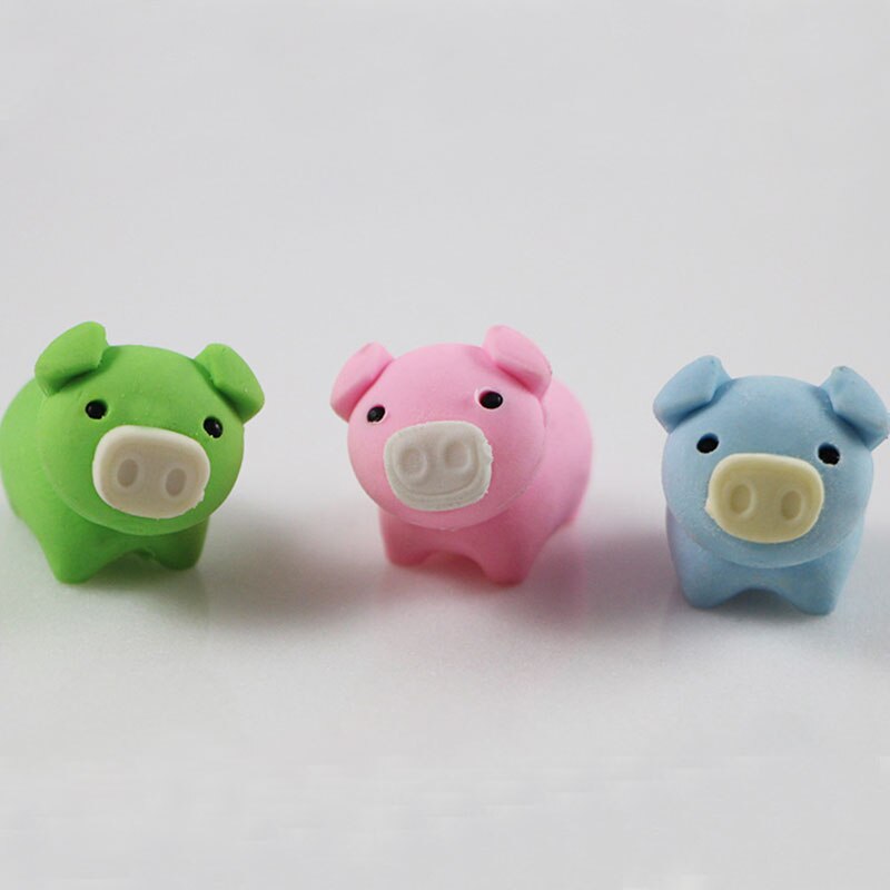 1Pcs Leuke Cartoon Piggy Mooie Gum Kinderen Leren Briefpapier Kawaii Schoolspullen Papelaria Voor Kids