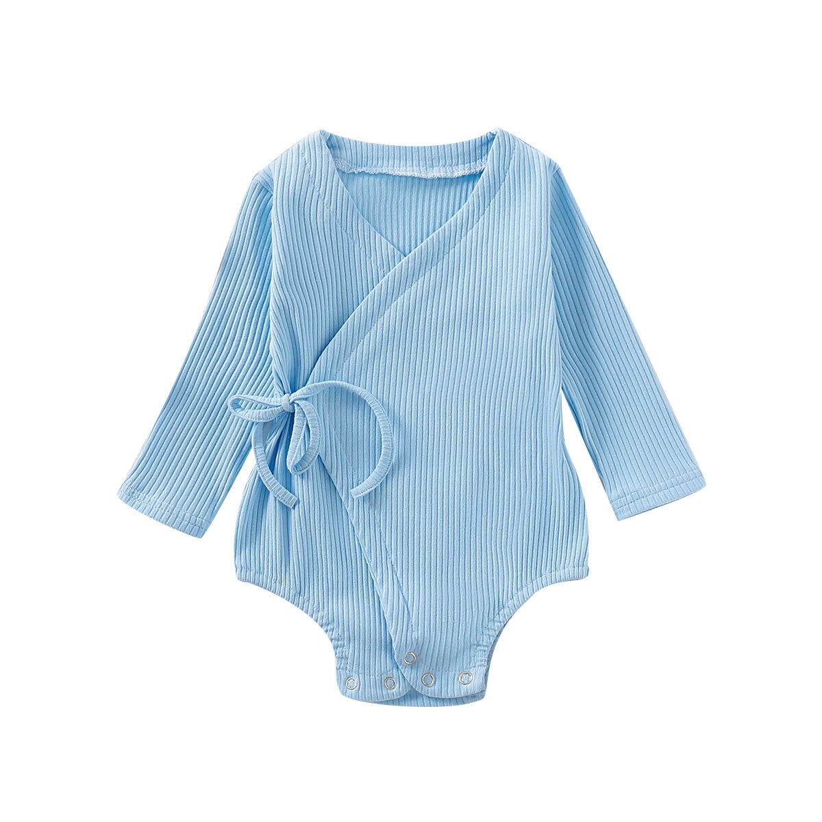 Lioraitiin nova moda recém-nascidos crianças do bebê meninas meninos quimono sólido macacão de algodão manga longa macacão de algodão outfits: C / 3M