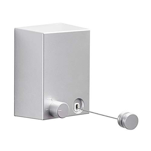 Retractable Clothesline Adjustable Stainless Steel Rope String Hotel Style Heavy Duty Drill Free &amp; Wall Mounted Method: Silver