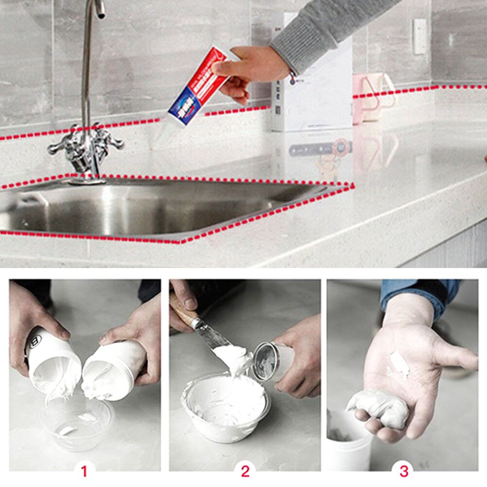 90ml Paste Glue Tile Kitchen Gaps Repair Agent Cleaner Porcelain Filler Wall Mildewproof Bathroom Waterproof Home Squeeze