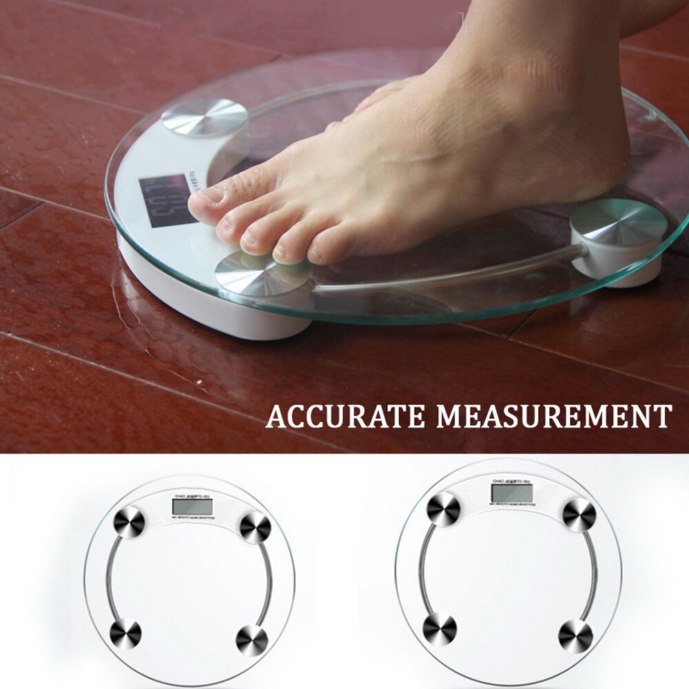 180KG Electronic Weight Scale Digital Body Weight Scale Bathroom Scale with Glass Platform LCD Display