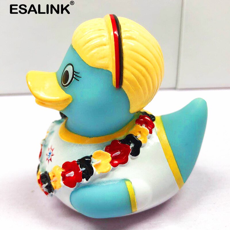 ESALINK 7.5CM Baby Bath Toys Rubber Duck Garland Girl Duck Baby Bath Tub Collection Home Party Decoration