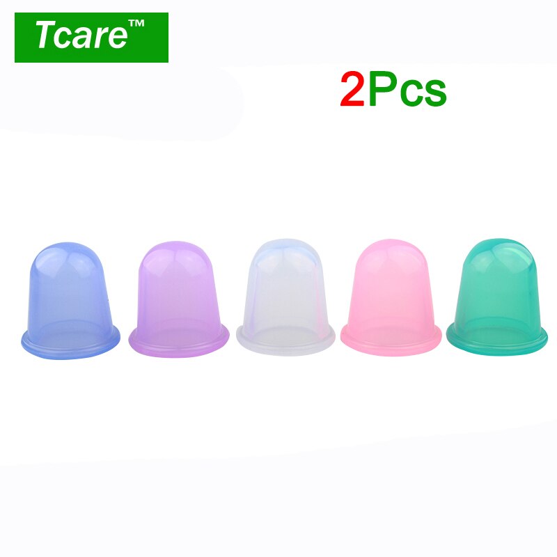 * tcare 2 stk/lot body cupping kopper anti cellulitt vakuum silikon massasje avslapning kopping kopper ansikt og rygg helsepleie
