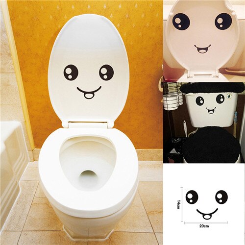 Wc-klistermærke sød frø smil toilet vægklistermærker køleskab klistermærke badeværelse naklejki na sciane dla dzieci papel de parede infantil: C -1