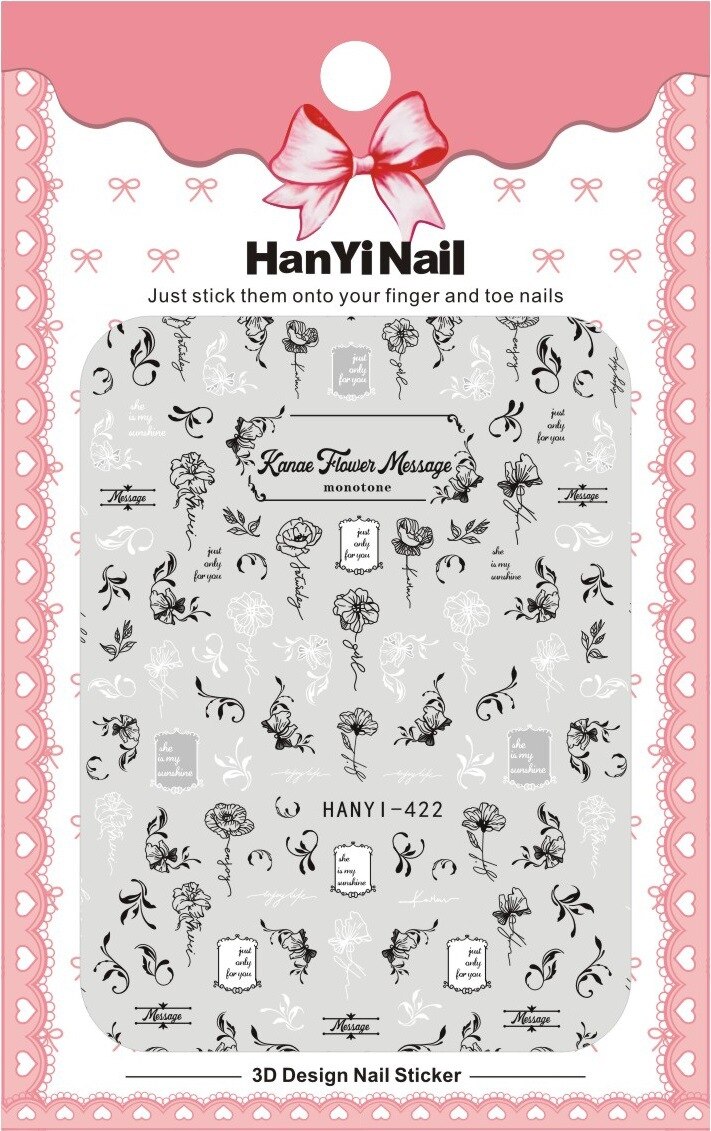 1 Vel 3D Nail Stickers Mixed Patroon Bloem Afbeelding Zelfklevende Transfer Decals Nail Decors Nail Tips Diy: HANYI422