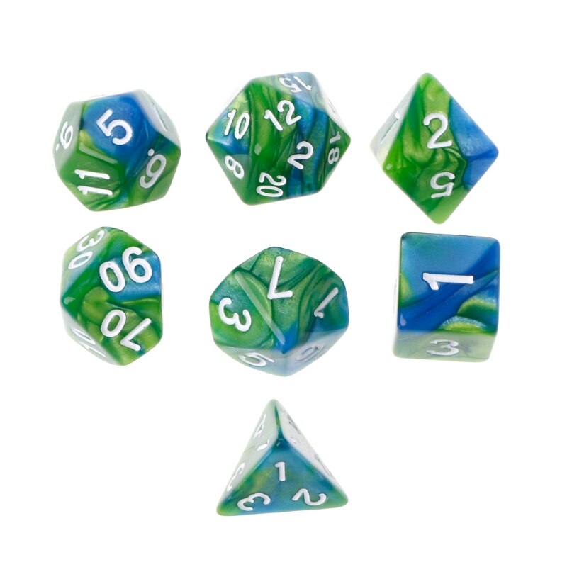 7 unids/set dados poliédricos acrílicos para juego de mesa TRPG D4-D20