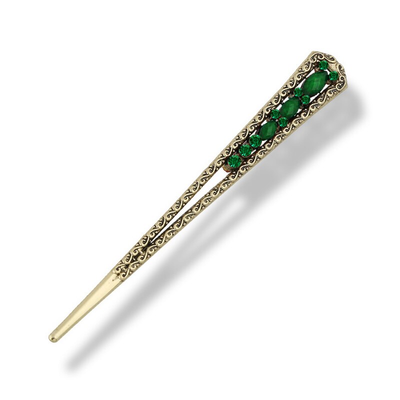 Muylinda étnico retro simples chinês vara de cabelo geometria vintage feminino hairpins jóias: green