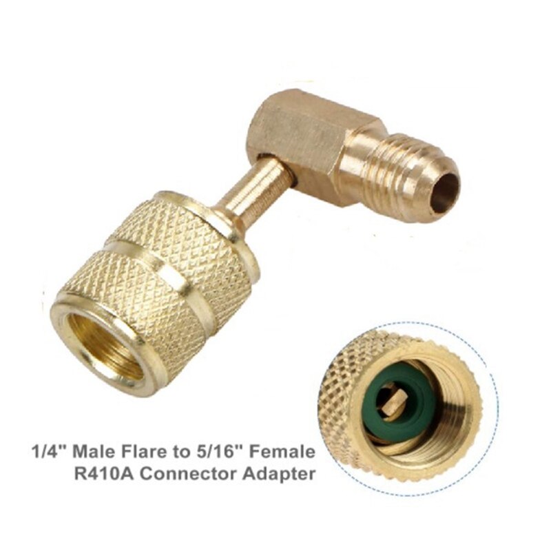 R410A Charging Vacuum Port Adapter Kit,2PC 45 Degree Angled and 90 Degree Charging Vacuum Adapters,for Mini Split System