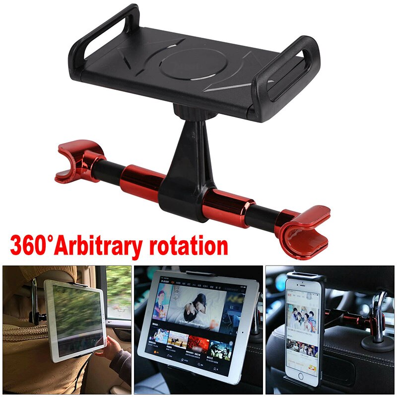 Soporte rotativo de asiento trasero para teléfono, soporte para Tablet, soporte para coche, soporte para reposacabezas trasero de asiento, soporte de viaje para Dispositivo de menos de 360 pulgadas, 12,9