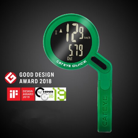 CATEYE Fahrrad Computer CC-RS100W Bike Analog Drahtlose Tacho Radfahren Wasserdichte Stoppuhr Integrierte Out Front Halter: green