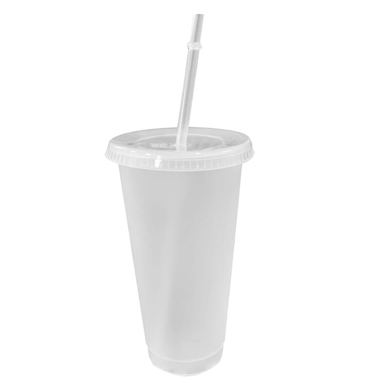 Återanvändbara koppar plasttumlare med lock transparent halmkopp jul 700ml miljövänligt underlättar ditt hemliv: 1pc