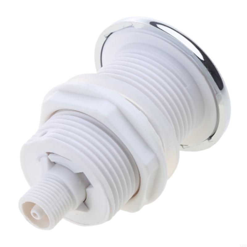 920L On Off Push Air Button 28mm/32mm For Bathtub Waste Garbage Disposal Pneumatic Silver