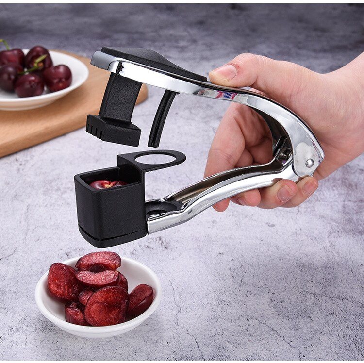1 pieza de picadora de cereza de acero inoxidable, fácil dátil rojo, semillas de aceitunas, removedor de Corer, triturador de piedras para exprimir, utensilios de cocina QA 090