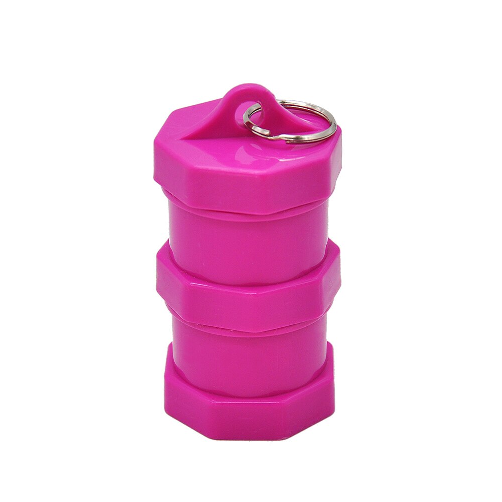 Zwart Plastic Pillendoosje Drug Case Luchtdicht Geur-Proof Stash Pot Met Metalen Ring Kruid Container Storage Case: Paars