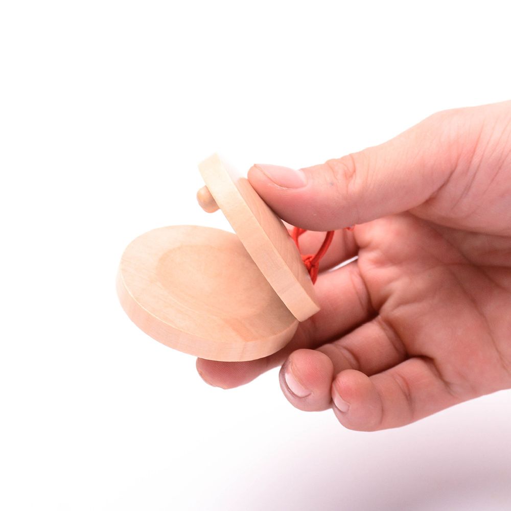 Castanets de madera de percusión, instrumento Musical educativo, desarrollo intelectual del niño, capacidad de escucha, 1 ud.
