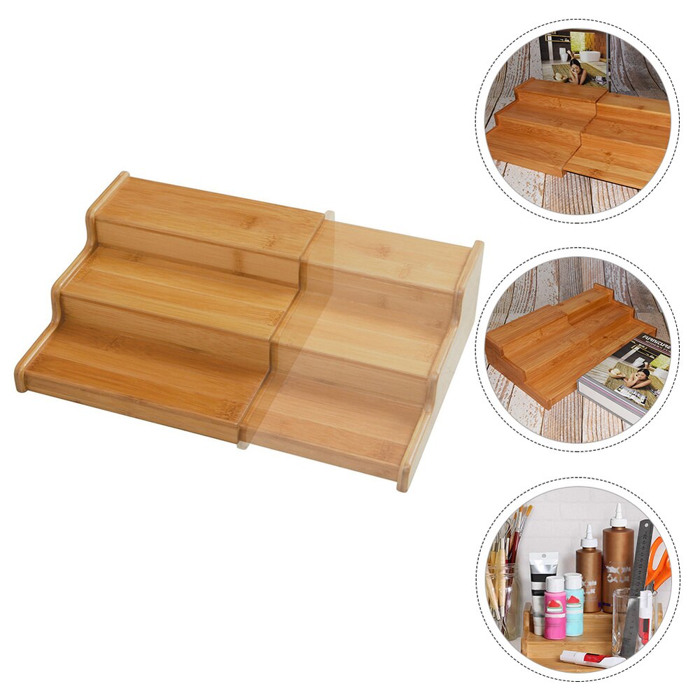 Kitchen Storage Rack Three-layers Storage Shelf Bamboo Bottle Shelf Kitchen Rack
