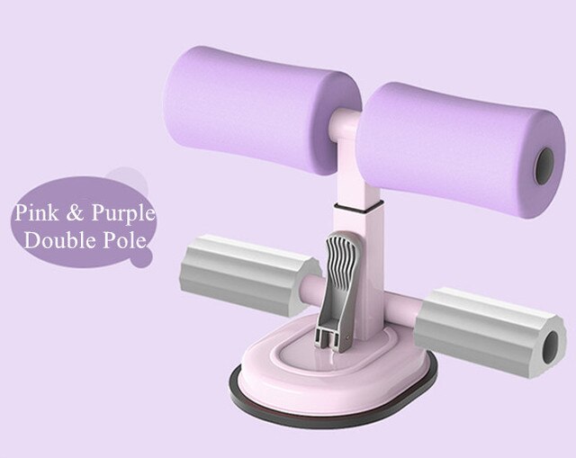 Banco de peso ajustable para abdominales, barra de abdominales, asistente de suelo, máquina de entrenamiento, gimnasio en casa, equipo de Fitness: pink purple
