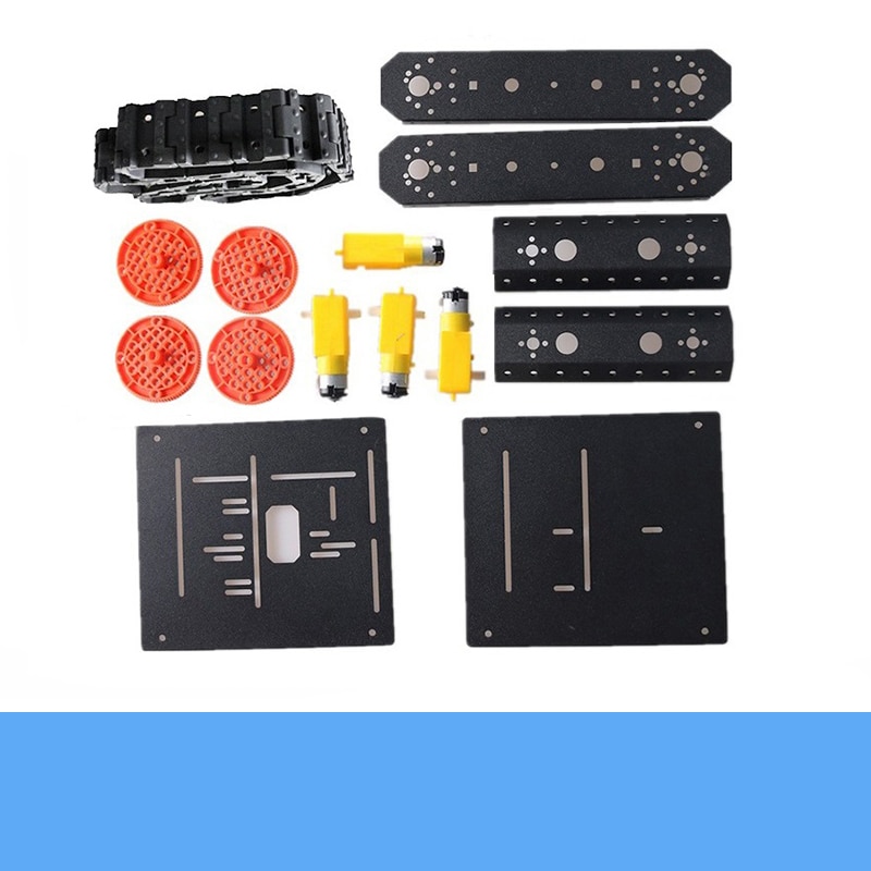 TC200 4WD Metall Smart Crawler Tank Chassis mit 4 stücke TT Motoren und Kunststoff Räder Gummi Track DIY Spielzeug für arduino Bildung