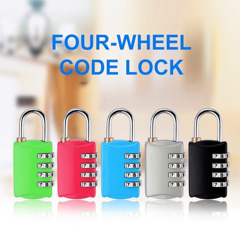 5 Kleuren Veiligheid Bagage Reizen Lock 4 Dial Digit Wachtwoord Lock Combinatie Koffer Bagage Metalen Code Sluizen Hangslot