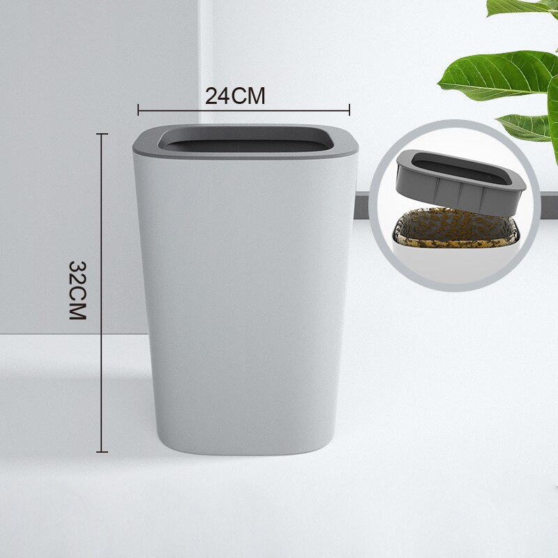 15L Nordic Plastic Vuilnisbak Garbage Dust Bin Opslag Emmer Papiermand Home Office Afvalbak Zonder Deksel Prullenbak: 2