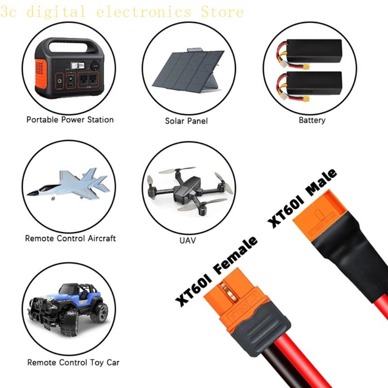 10ca XT60i Extension Cable Manne naar vrouwelijke connector -stroomoplossing voor externe