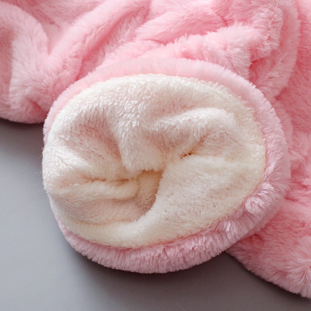 Herfst En Winter Kleding Kinderen Katoen Gevoerde Kleding Meisjes Voorjaar Wollen Trui Mantel Mantel Jas 80Cm Roze