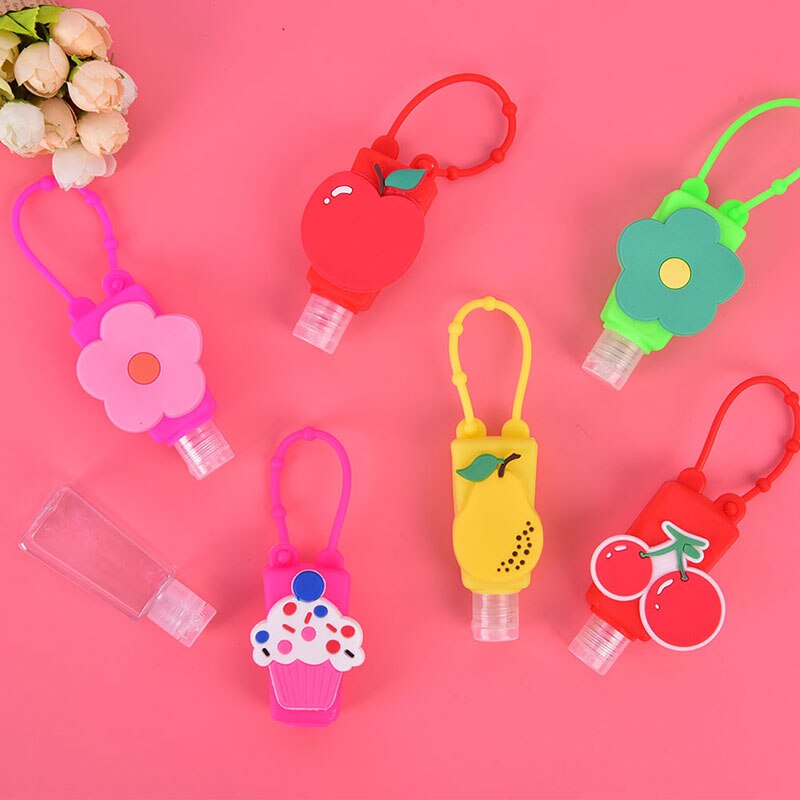 Cartoon Silicone Mini Hand Sanitizer Holder Travel Outdoor Safe Gel Holder Hangable Liquid Soap Dispenser Containers For Kids
