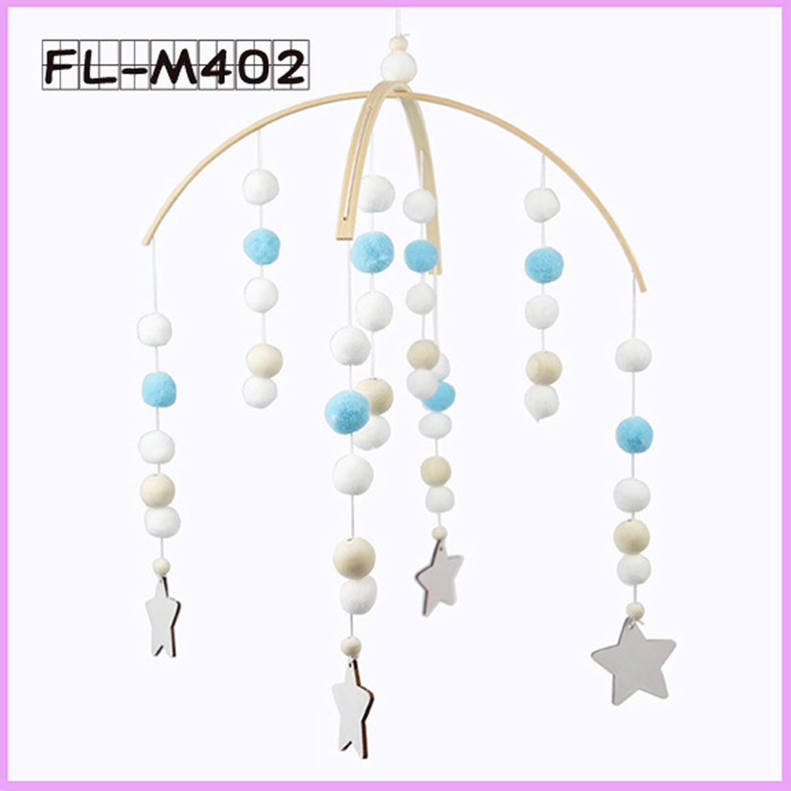 Mugoyrt presepe calde sonagli mobili in stile nordico sonagli palle di lana campana a vento neonato lettino appeso campana decorazione della stanza infantile giocattolo: colore 3