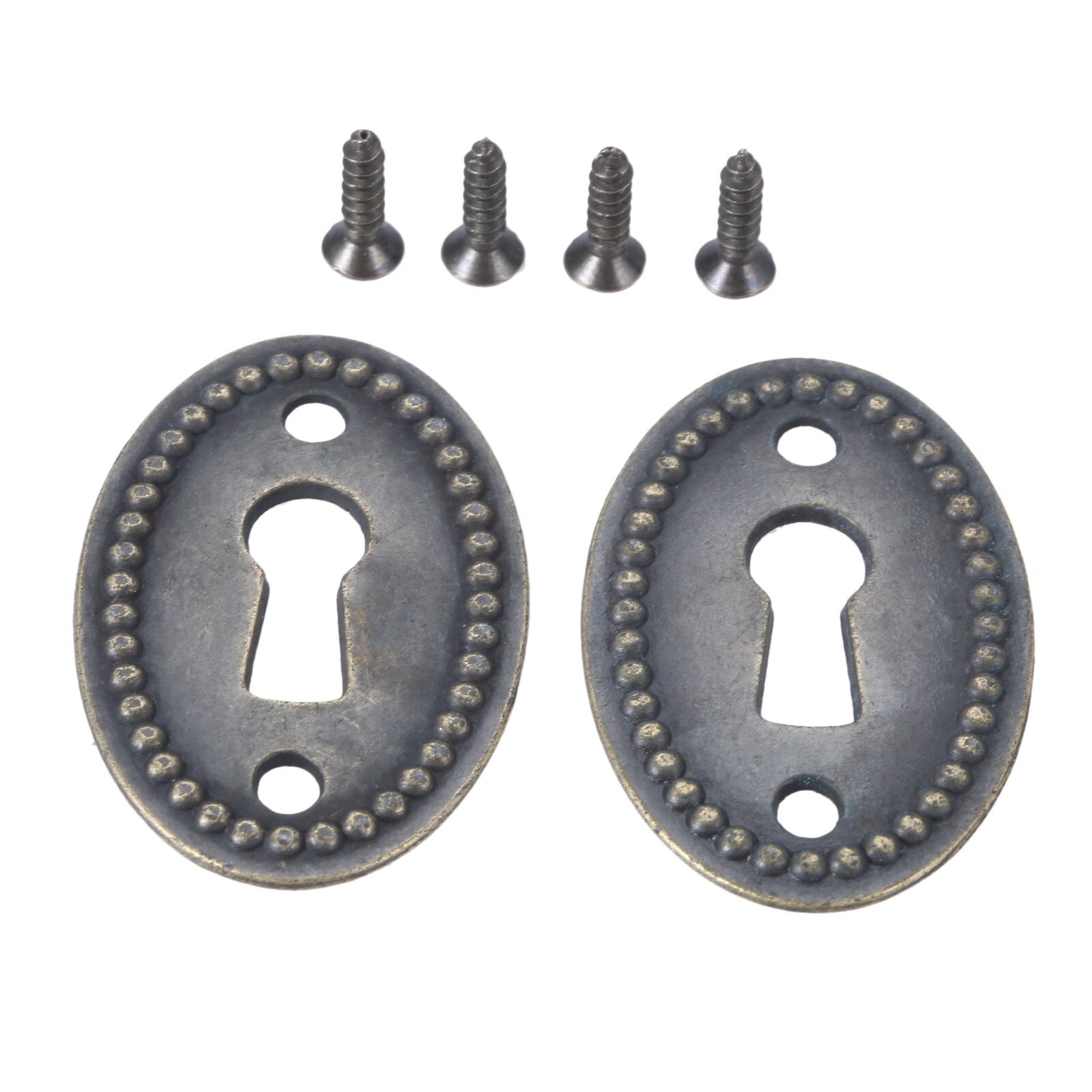 20/10/2 pcs Antique Bronze Color Oval Shape Keyhole Cover Carved Hollow Connectors Jewelry Findings Antique Furniture Hardware