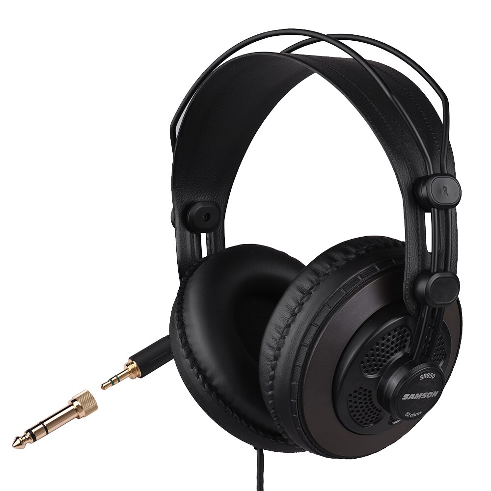 SAMSON SR850 Studio Reference Monitor Headphones Dynamic Headset Semi-open for Recording Monitoring Music