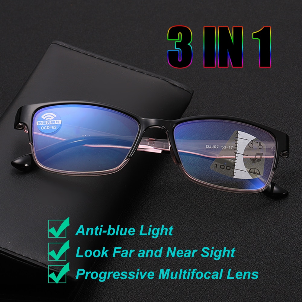 1 stuk anti-blauw licht leesbril slimme progressieve multifocale presbyopie bril anti-reflectie oogvermoeidheid oogzorg brillen