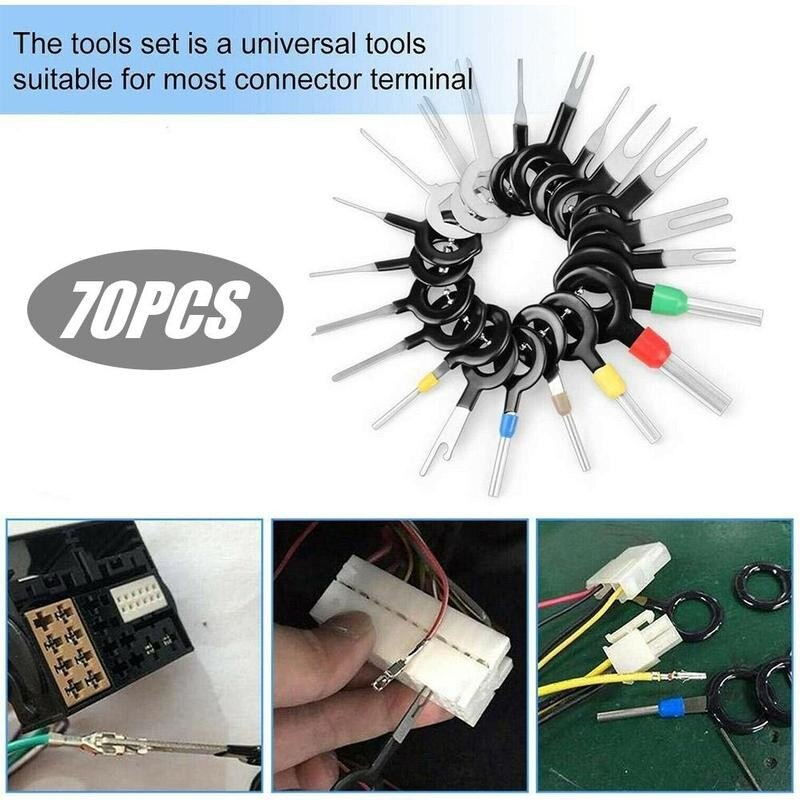 70pcs/set Terminal Ejector Kit Electrical Wire Crimp Connector Accessories Kit Extractor Kit Automotive Terminal Plug Eject A8Y8