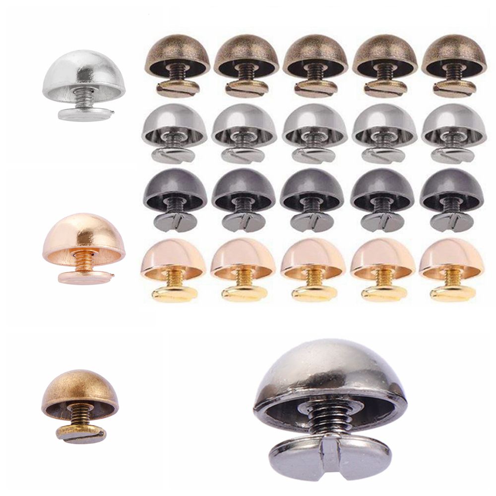 10Pcs 8/10/12/16/20Mm Diy Band Klinknagels Schroef Paddestoel Dome Bolt Ronde hoofd Schroeven Punk Metal Nail Knop Voor Kleding/Tas/Schoenen