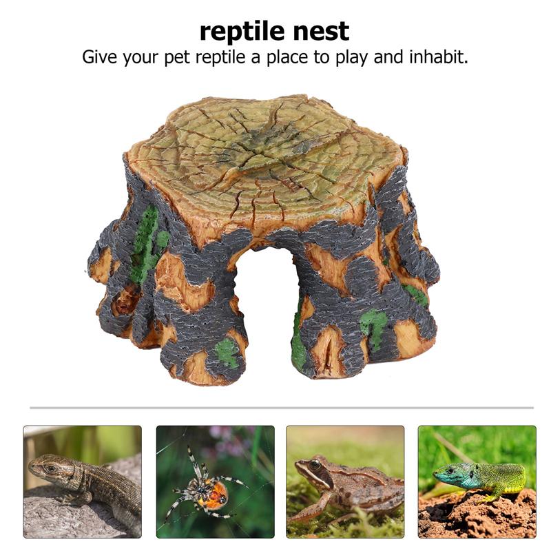 Resin Reptile Cave Breeding Nest Small Pet Hide Habitat Fish Hideout Decor