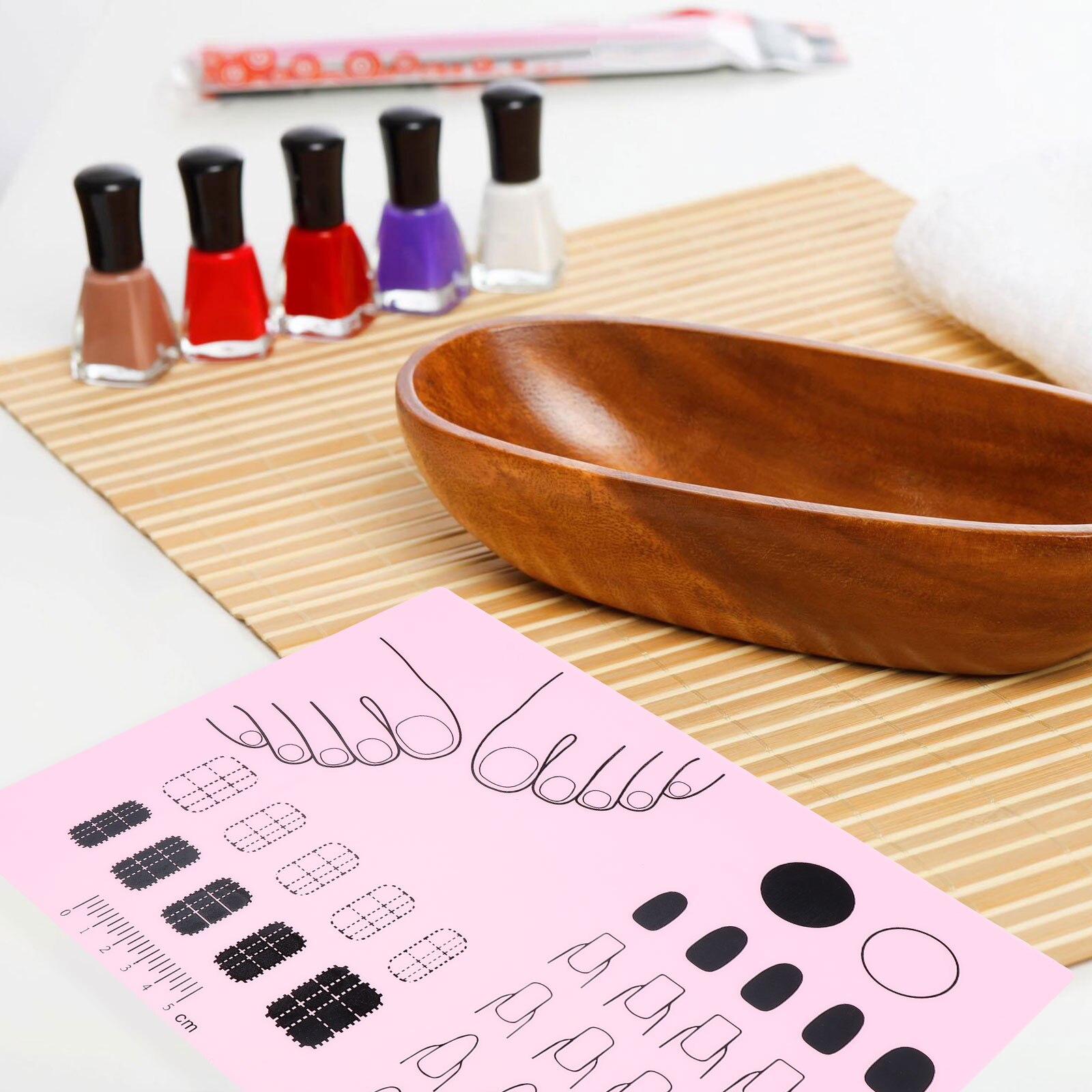 Acrylic Nail Art Train Mat Flexible Pad Template for Making Acrylic Fingernails