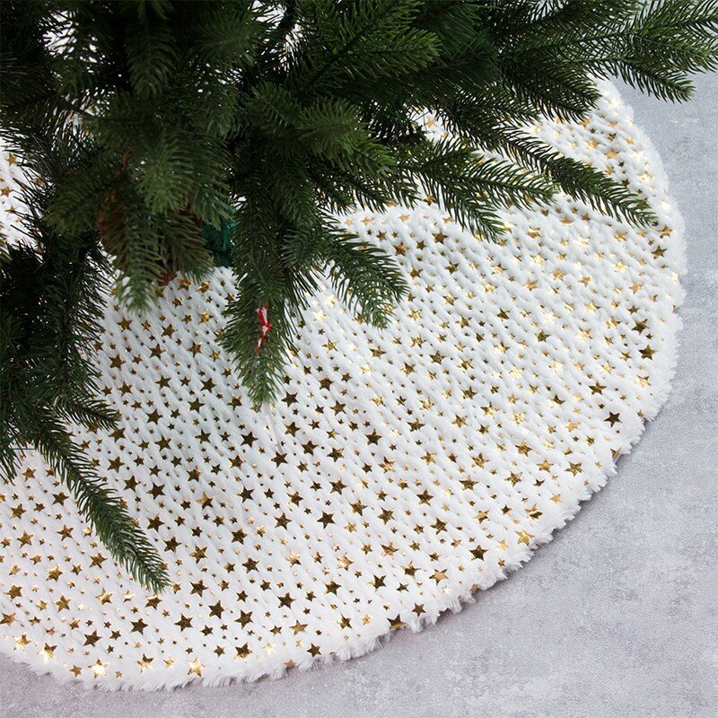 Five-Pointed Star Christmas Tree Skirt Printed Christmas Ornaments Natal Home Decoration Soft Christmas Products