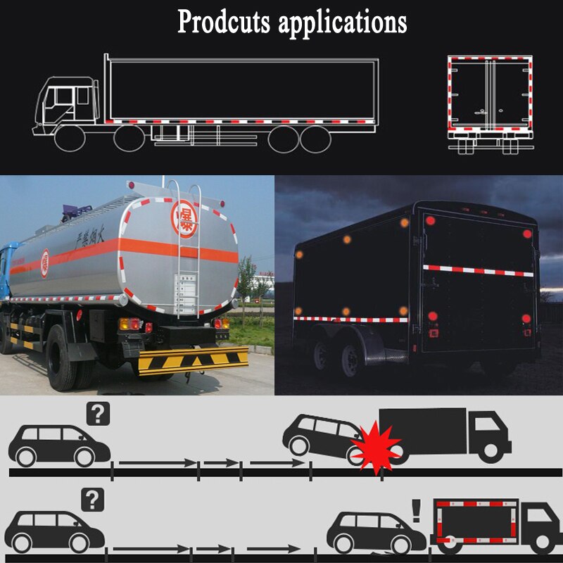 Dot -c2 iøjnefaldende sikkerhed reflekterende tape rød hvid til trailer køretøj lastbil, trailer reflektor, reflektor tape roll